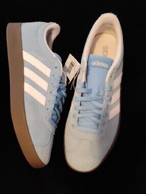 Adidas VL Court 2.0 Sky Blue Suede Sneakers Women's 10.5 Men's 9.5